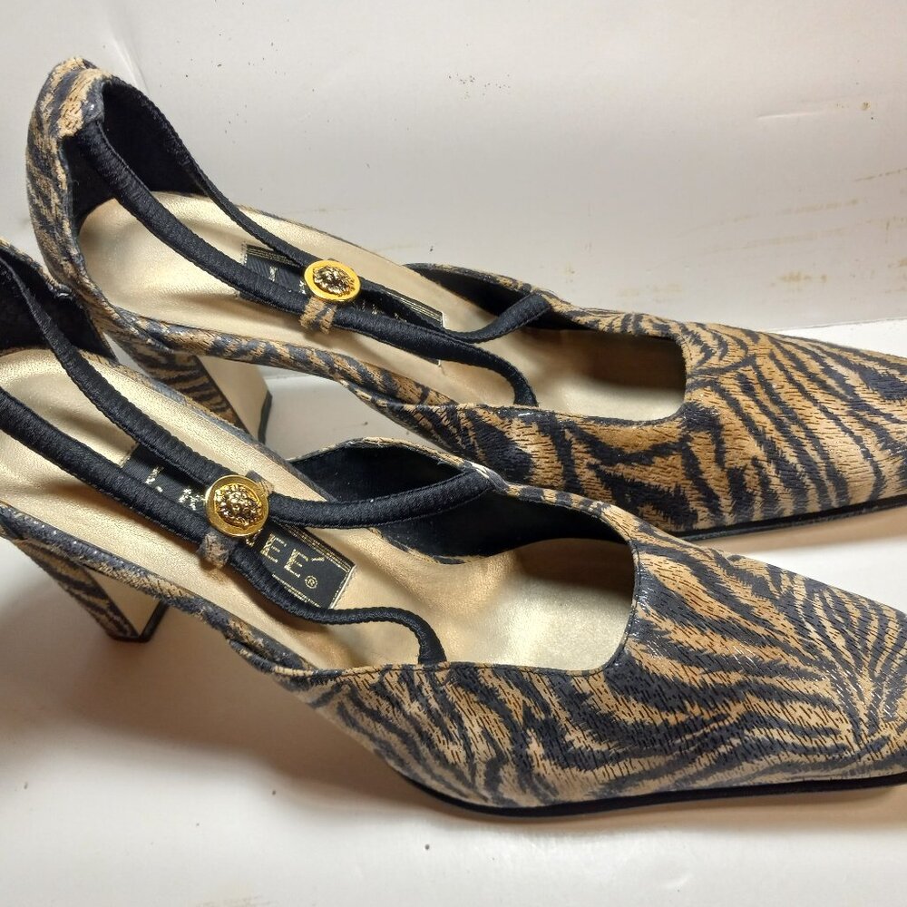 Vintage Womens Shoes,J Renee,9M, Pumps,High Heels,Tiger Print,Worn Once,VG Condi